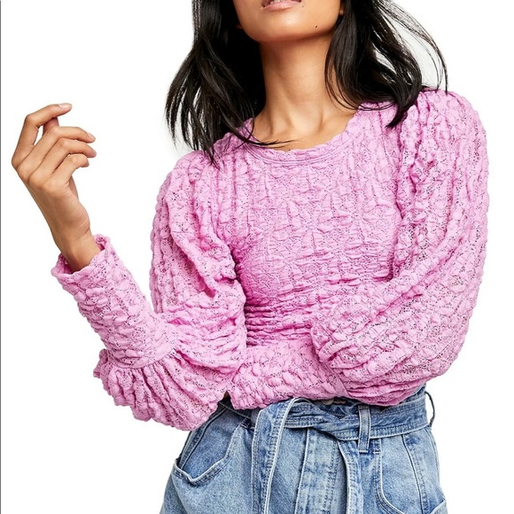 Free People Tea Time Open Back Cropped Blouse - Picture 2 of 10